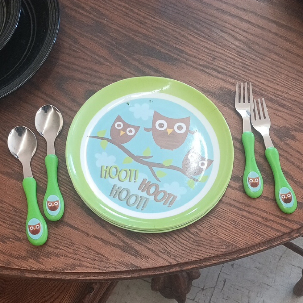 Green Owl Children's Dining Set
